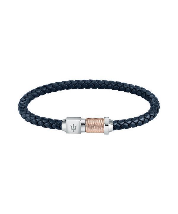 Maserati Jewels genbrugt læder og rustfrit stål armbånd JM223AVE16 til mænd