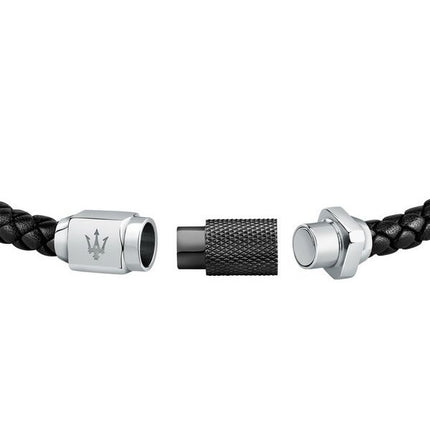 Maserati Jewels genbrugt læder og rustfrit stål armbånd JM223AVE18 til mænd