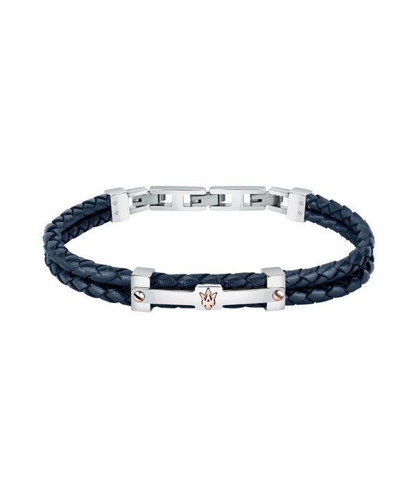 Maserati Jewels genbrugt læder og rustfrit stål armbånd JM422AVE10 til mænd