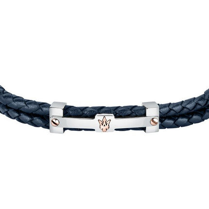 Maserati Jewels genbrugt læder og rustfrit stål armbånd JM422AVE10 til mænd