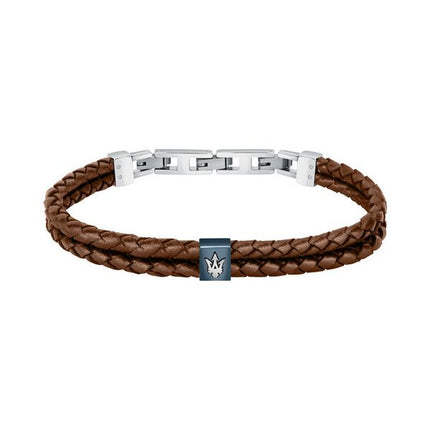 Maserati Jewels genbrugslæder og rustfrit stål JM422AVE14 armbånd til mænd