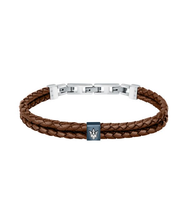 Maserati Jewels genbrugslæder og rustfrit stål JM422AVE14 armbånd til mænd