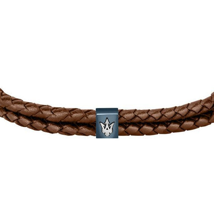 Maserati Jewels genbrugslæder og rustfrit stål JM422AVE14 armbånd til mænd