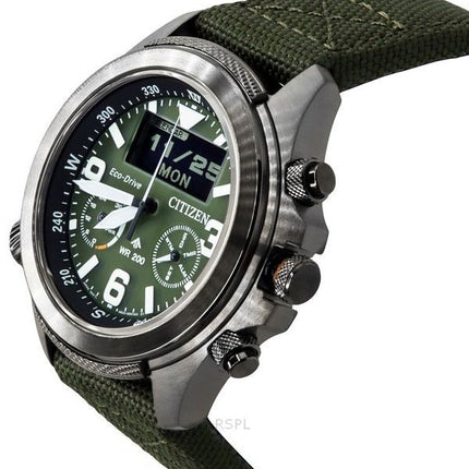 Citizen Promaster Land 35-års jubilæumskronograf Green Dial Eco-Drive JV1005-02W 200M herreur