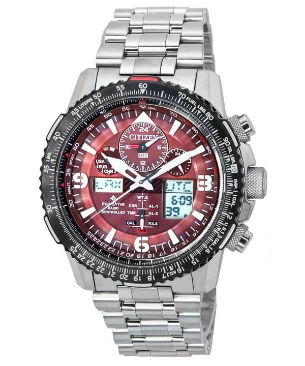 Citizen Promaster Skyhawk Perpetual Calendar Red Dial Eco-Drive JY8086-89X 200M herreur