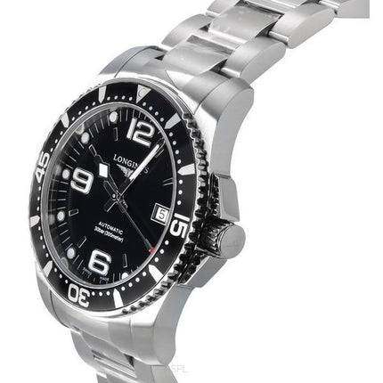 Longines HydroConquest rustfrit stål sort skive automatisk dykker L3.742.4.56.6 300M herreur