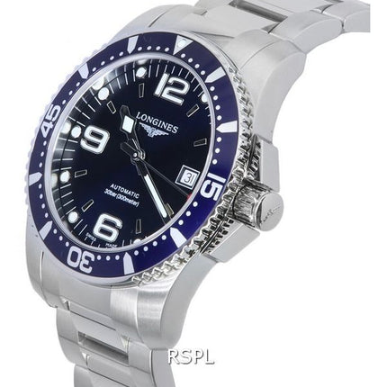 Longines HydroConquest Sunray Blue med Super-LumiNova skive automatisk dykker L3.742.4.96.6 300M herreur