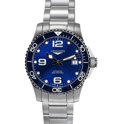 Longines HydroConquest rustfrit stål Sunray Blue Dial Automatisk dykker L3.780.4.96.6 300M herreur