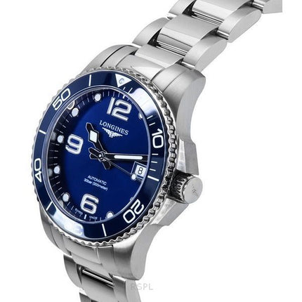 Longines HydroConquest rustfrit stål Sunray Blue Dial Automatisk dykker L3.780.4.96.6 300M herreur