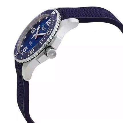 Longines Hydroconquest gummirem Sunray Blue Dial Automatic Diver&#39,s L3.781.4.96.9 300M herreur