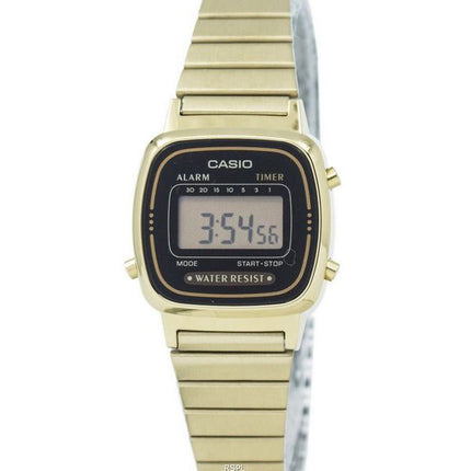 Casio Digital rustfrit stål Alarm-Timer LA670WGA-1DF LA670WGA-1 kvinders ur