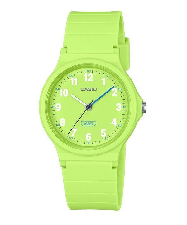 Casio Pop analog limegrøn biobaseret harpiksrem Limegrøn urskive Quartz LQ-24B-3B dameur