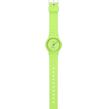 Casio Pop analog limegrøn biobaseret harpiksrem Limegrøn urskive Quartz LQ-24B-3B dameur