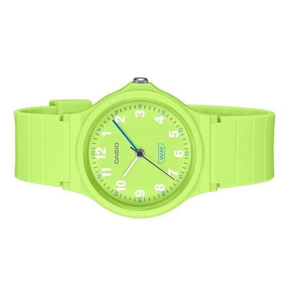 Casio Pop analog limegrøn biobaseret harpiksrem Limegrøn urskive Quartz LQ-24B-3B dameur