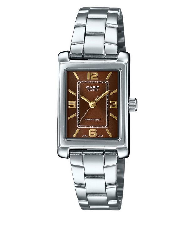 Casio Standard Analog Rustfrit Stål Brun Urskive Quartz LTP-1234DD-5A Dameur