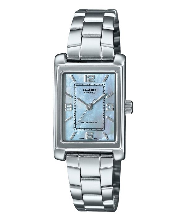 Casio standard analog rustfrit stål perlemorskive Quartz LTP-1234DS-2A dameur