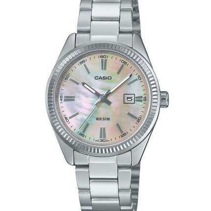 Casio standard analog rustfrit stål perlemorskive Quartz LTP-1302DS-4AV dameur