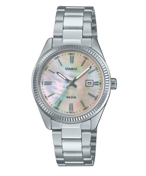 Casio standard analog rustfrit stål perlemorskive Quartz LTP-1302DS-4AV dameur