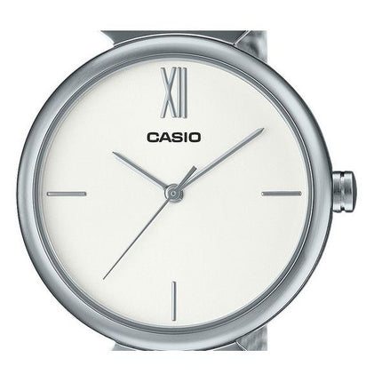 Casio Analog Rustfrit Stål Sølv Urskive Quartz LTP-2024VM-7C Dameur Med Armring Sæt