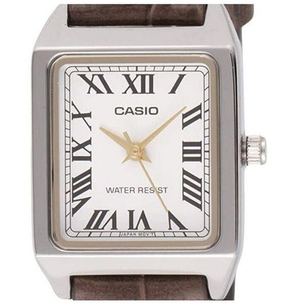 Casio Standard Analog Forkromet Læderrem Hvid Urskive Quartz LTP-V007L-7B2 Dameur