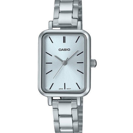 Casio standard analog rustfrit stål lyseblå skive kvarts LTP-V009D-2E dameur