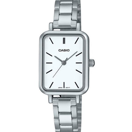 Casio standard analog rustfrit stål hvid skive kvarts LTP-V009D-7E dameur