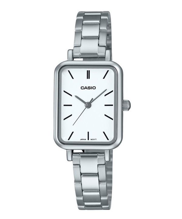 Casio standard analog rustfrit stål hvid skive kvarts LTP-V009D-7E dameur