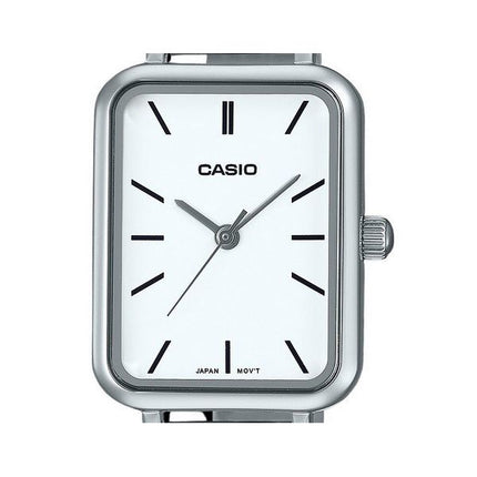 Casio standard analog rustfrit stål hvid skive kvarts LTP-V009D-7E dameur