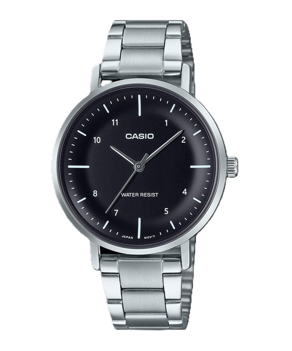 Casio Standard Analog Rustfrit Stål Sort Urskive Quartz LTP-VT03D-1B Dameur