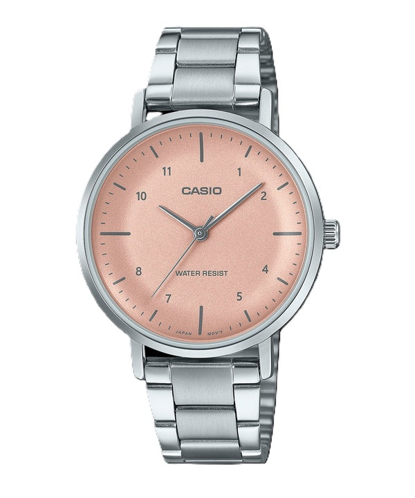 Casio Standard Analog Stainless Steel Salmon Dial Quartz LTP-VT03D-4B Dameur