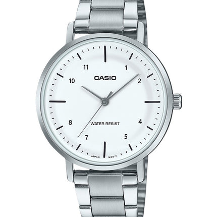 Casio standard analog rustfrit stål hvid skive kvarts LTP-VT03D-7B dameur