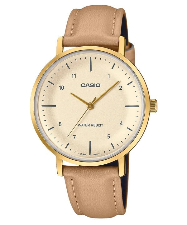 Casio Standard Analog Læderrem Salmon Dial Quartz LTP-VT03GL-4B Dameur