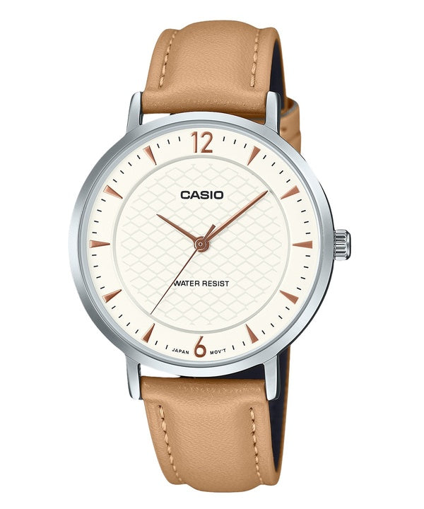 Casio Standard Analog Læderrem Cream Dial Quartz LTP-VT04L-7A1 dameur