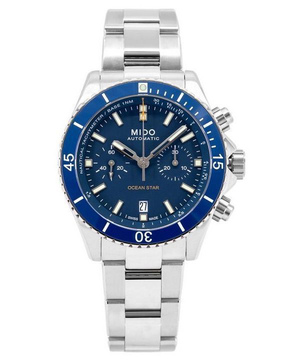 Mido Ocean Star Chronograph Titanium Blue Dial Automatisk dykker M026.627.44.041.00 200M herreur