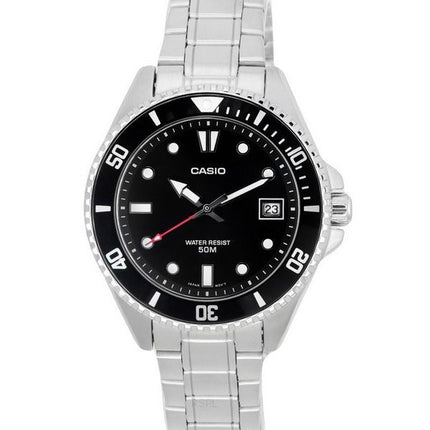 Casio Standard Analog Rustfrit Stål Sort Urskive Quartz MDV-10D-1A1 Herreur