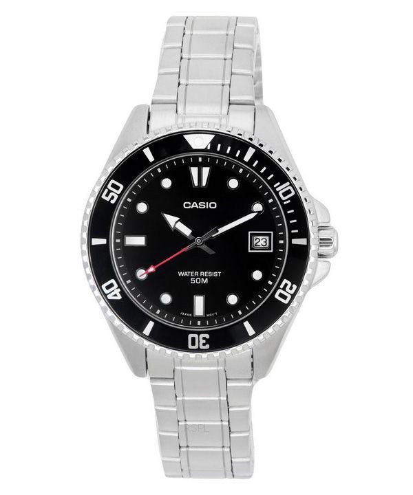 Casio Standard Analog Rustfrit Stål Sort Urskive Quartz MDV-10D-1A1 Herreur