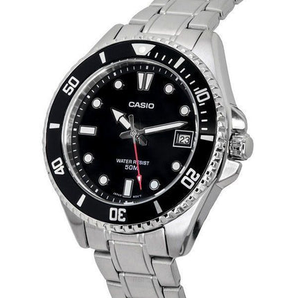 Casio Standard Analog Rustfrit Stål Sort Urskive Quartz MDV-10D-1A1 Herreur