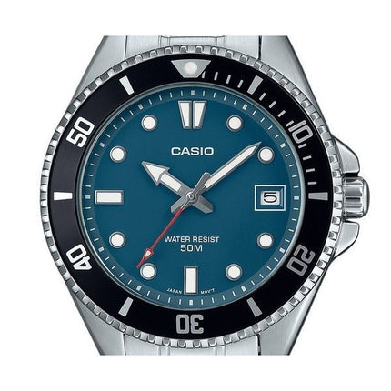 Casio Standard Analog rustfrit stål Blue Dial Quartz MDV-10D-2A1V herreur