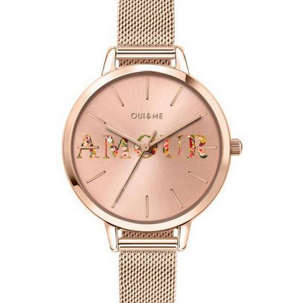 Oui & Me Fleurette Rose Gold Tone Rustfrit Steel Quartz ME010043 Dameur