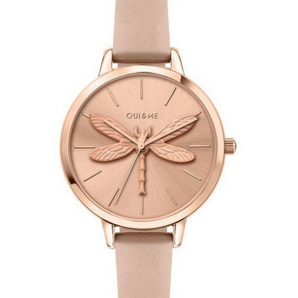 Oui & Me Amourette Rose Gold Sunray Dial Læderrem Quartz ME010100 Dameur