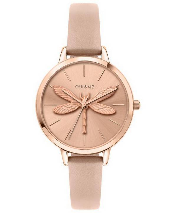 Oui & Me Amourette Rose Gold Sunray Dial Læderrem Quartz ME010100 Dameur