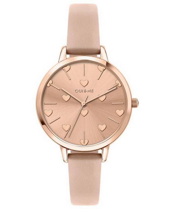 Oui & Me Petite Amourette Rose Gold Sunray Dial Læderrem Quartz ME010106 Dameur