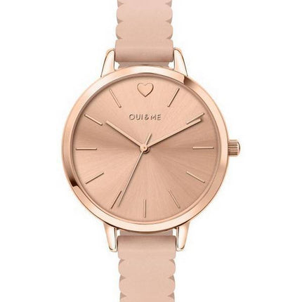 Oui & Me Amourette Rose Gold Shiny Dial Læderrem Quartz ME010144 Dameur