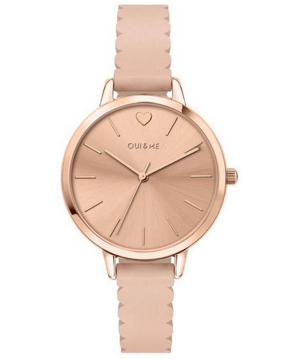 Oui & Me Amourette Rose Gold Shiny Dial Læderrem Quartz ME010144 Dameur