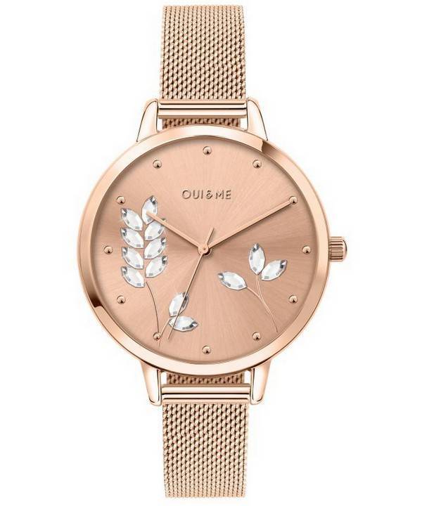 Oui & Me Grande Fleurette Rose Gold Tone rustfrit stål Quartz ME010155 Dameur