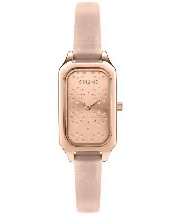 Oui &amp, Me Finette Rose Gold Sunray Dial Læderrem Quartz ME010162 Dameur