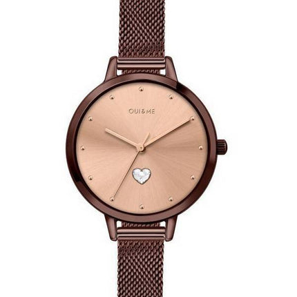 Oui &amp, Me Petite Amourette Rose Gold Sunray Urskive i rustfrit stål Quartz ME010221 Dameur