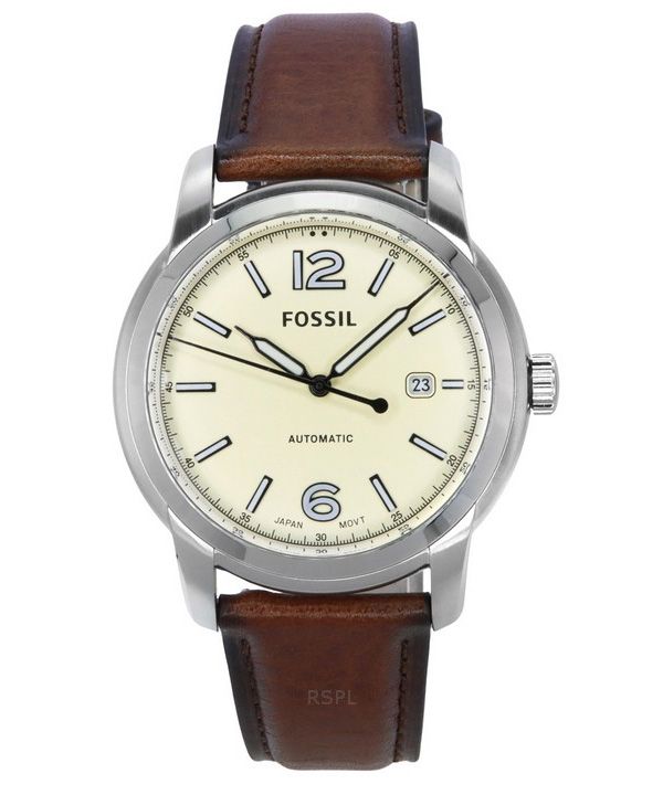 Fossil Heritage Brown LiteHide læderrem Cream Dial Automatisk ME3221 unisex ur