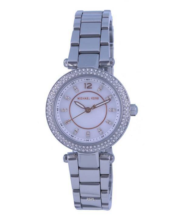 Michael Kors Mini Parker Crystal Accenter Silver Dial Quartz MK6932 Dameur