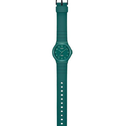 Casio POP analog biobaseret harpiksrem grøn urskive Quartz MQ-24B-3B unisex ur